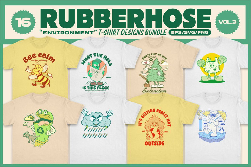Rubberhose Environment T-shirt Designs Bundle - Features Image 1
