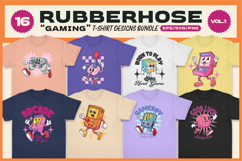 Bundle di magliette da gioco Rubberhose Vol. 1 - Caratteristiche Immagine 1