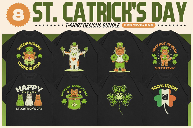 Pacchetto di design per magliette per il giorno di San Catrick - Caratteristiche Immagine 1