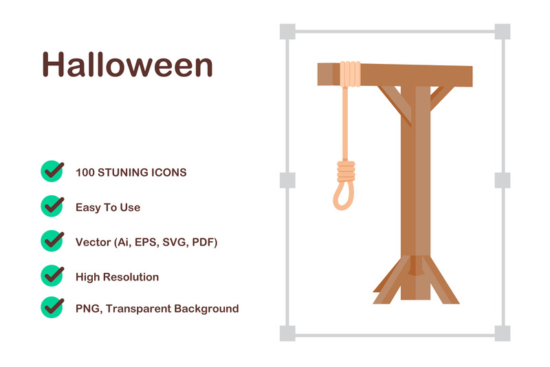 Pacchetto di icone spettrali di Halloween: oltre 100 grafiche vettoriali inquietanti e carine - Caratteristiche Immagine 1