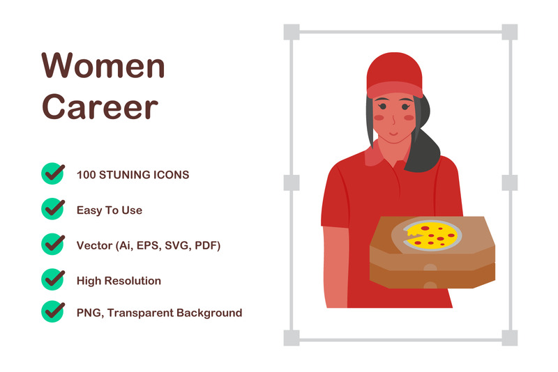 Women Career Icons Pack – Professional and Empowerment Symbol Collection - Features Image 1