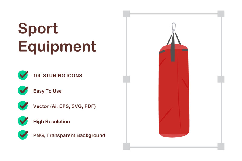 Sport Equipment Icons Pack – 100+ Athletic Gear and Fitness Vector Symbols - Features Image 1
