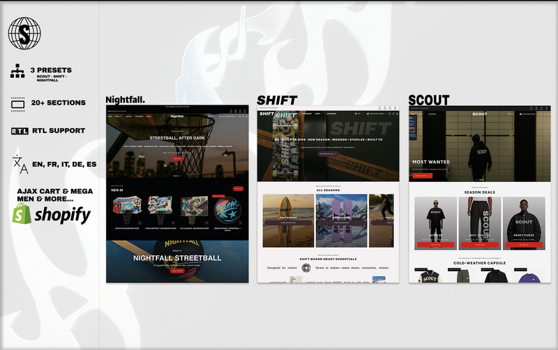 Scout – Shopify 2.0 Fashion-Theme | Bestes Shopify-Kleidungs-Theme - Eigenschaften Bild 1