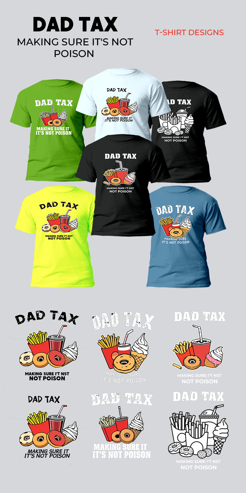 Dad Tax - Unikalne projekty koszulek | Edytowalna sztuka cyfrowa - Obraz funkcji 1