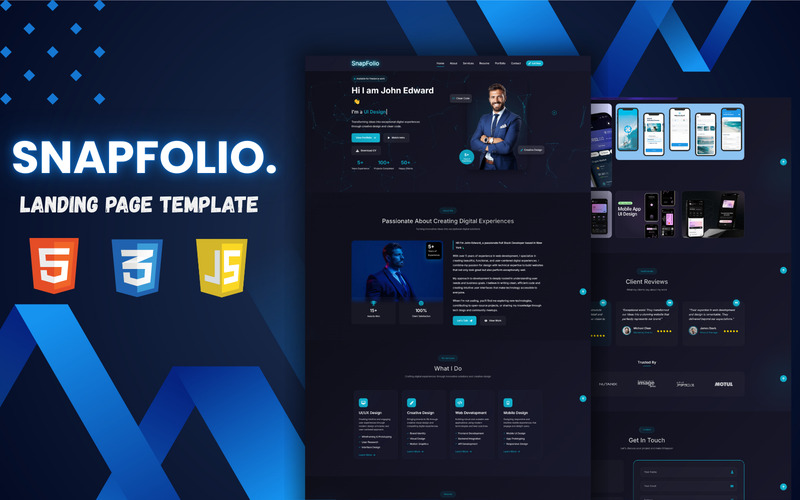 SnapFolio – HTML-Vorlage für einseitiges Portfolio - Eigenschaften Bild 1