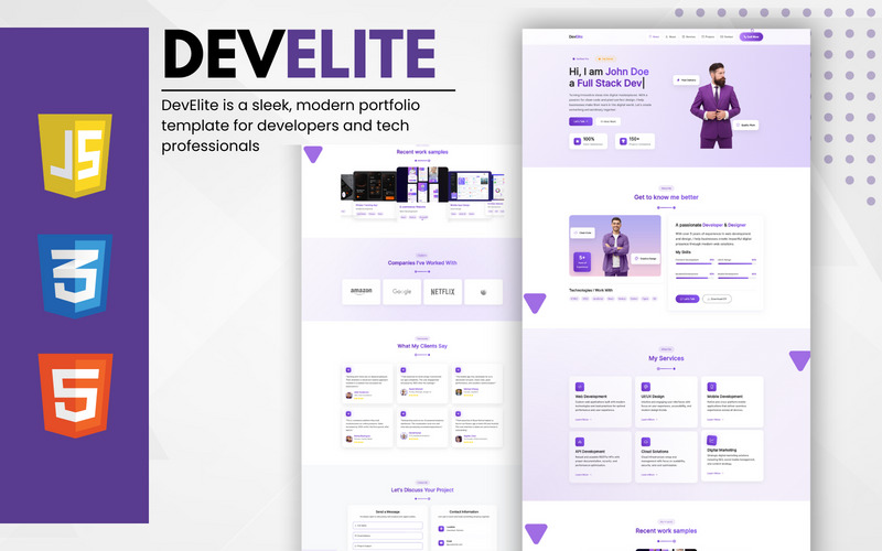 DevElite – Responsive Portfolio Template for Professionals - Features Image 1