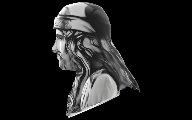 Modello 3D di busto di figura vestita serena - Caratteristiche Immagine 5