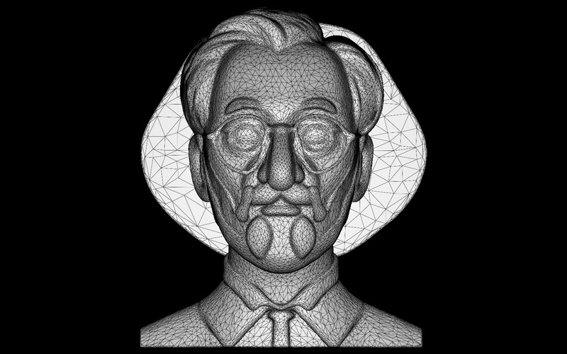 Vänliga glasögon byst gratis 3D-modell - Features Image 4