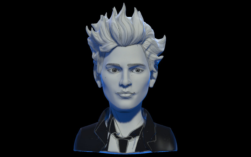 Luminous Punk Bust 3D Model - Features Image 4