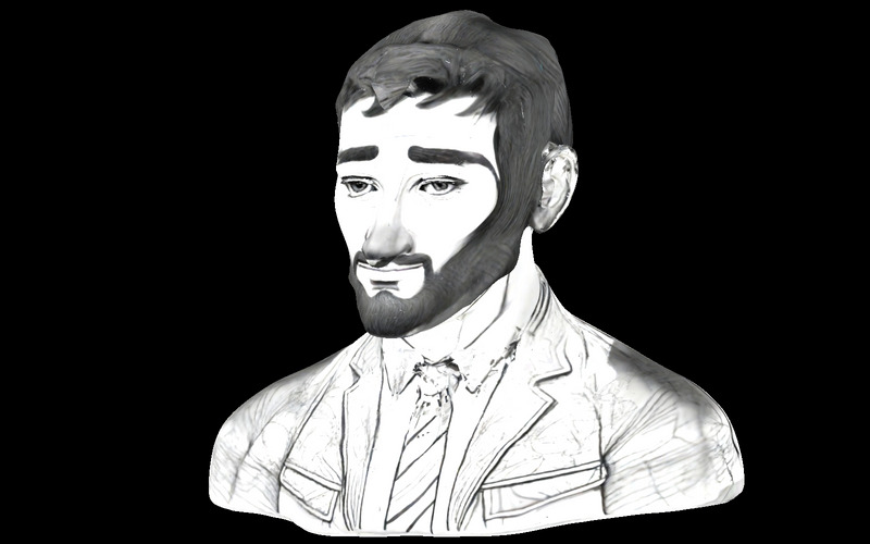 Wyrafinowany portret dżentelmena, model wydrukowany w 3D - Obraz funkcji 1