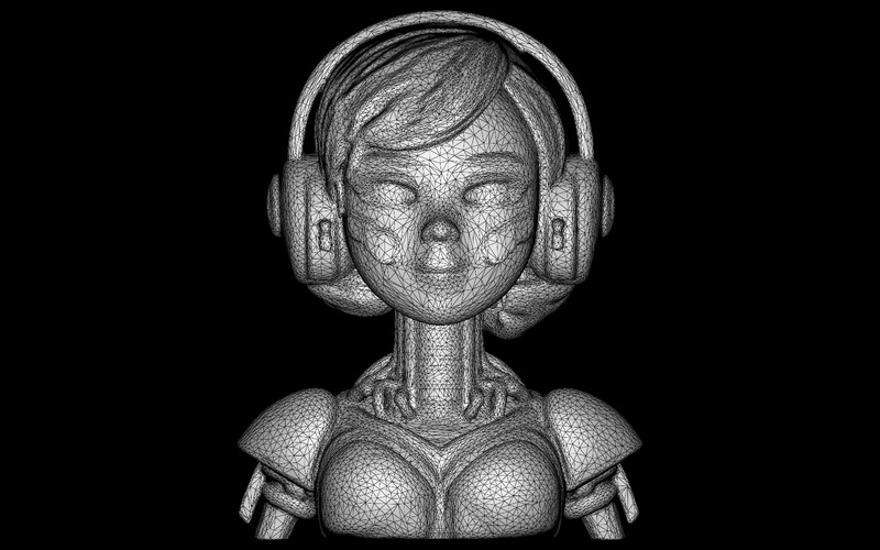 控制论缪斯半身像免费 3D 模型 - Features Image 4
