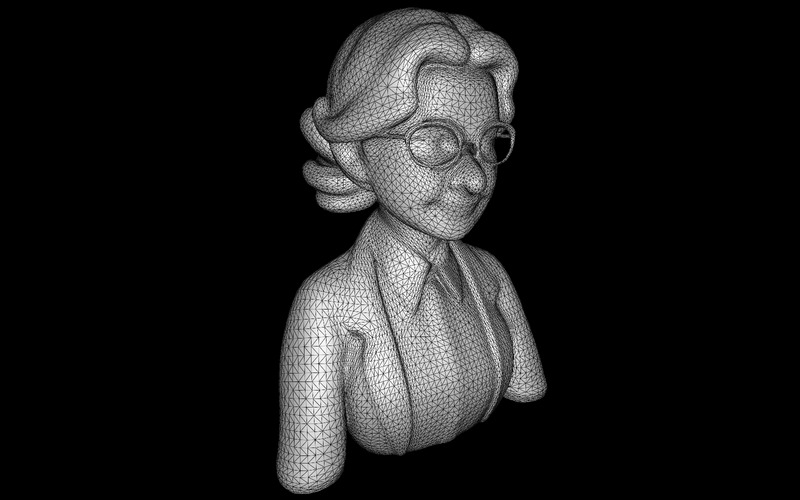 Gentle Grandma Bust 3D Model - Features Image 2