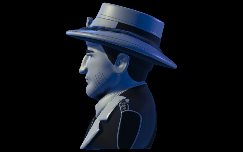 Detective Noir Busto Modello 3D - Caratteristiche Immagine 7