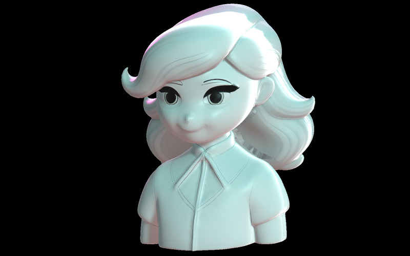 Pastel Dream Girl Bust Model 3D Print - Obraz funkcji 1
