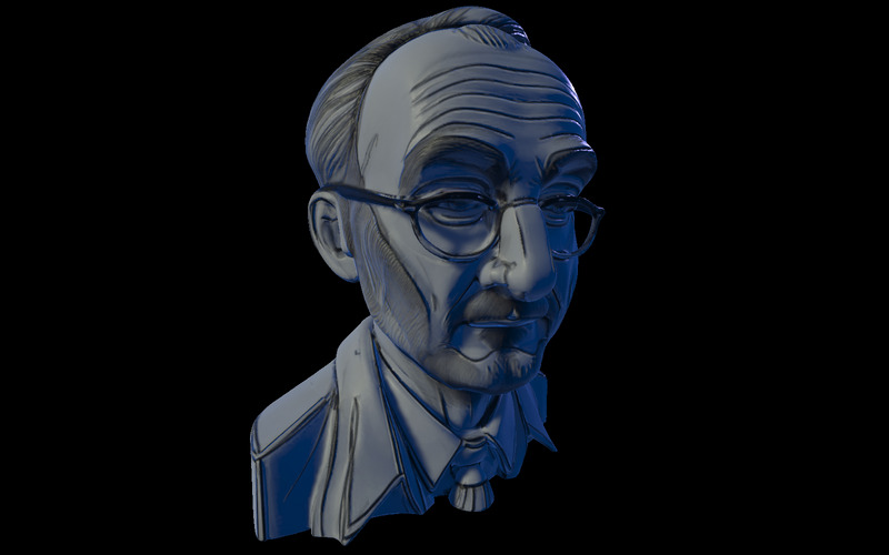 Reflekterande Scholar byst gratis 3D-modell - Features Image 1