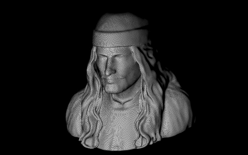 Modello 3D di busto di figura vestita serena - Caratteristiche Immagine 8