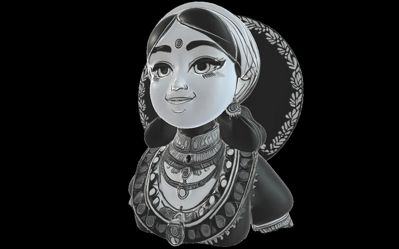 优雅的民间淑女雕像免费 3D 模型 - Features Image 7