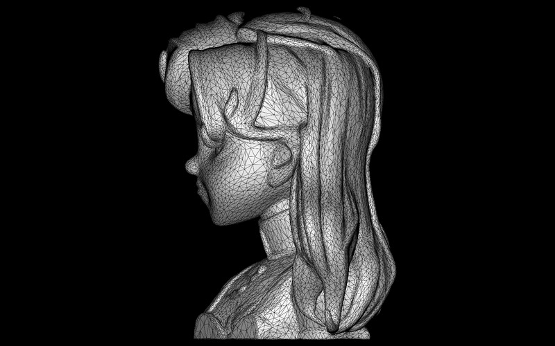 Busto di ragazza anime - Scultura di personaggio stilizzato Modello 3D - Caratteristiche Immagine 8
