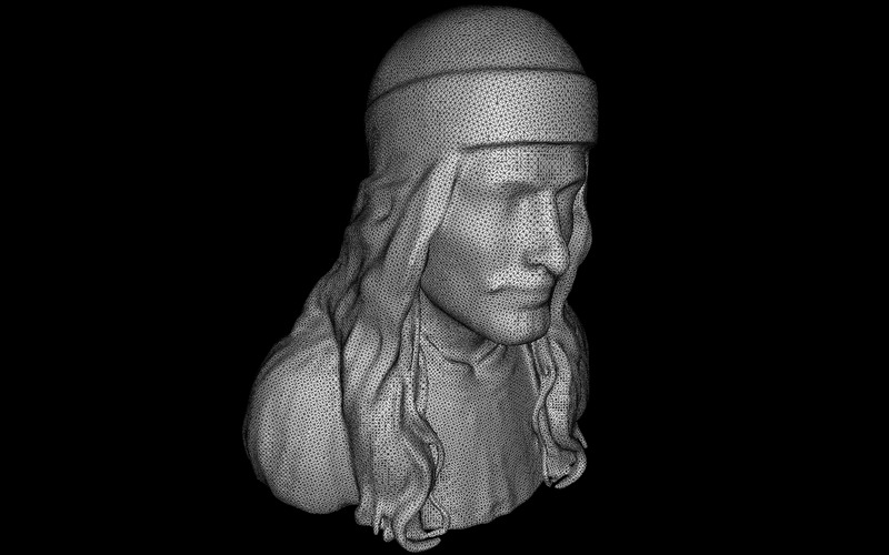 Modello 3D di busto di figura vestita serena - Caratteristiche Immagine 2
