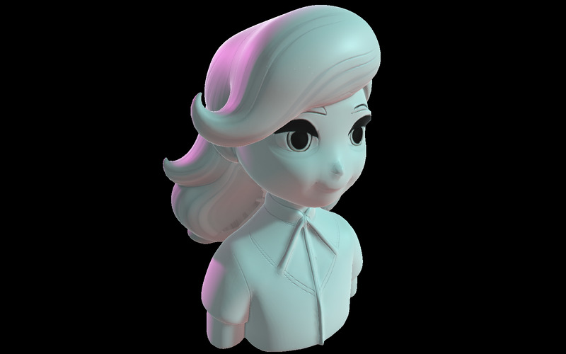 Pastel Dream Girl Bust Model 3D Print - Obraz funkcji 3