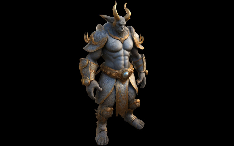 Tribù mitica dei Minotauri: Collezione di creature cornute fantasy, modello 3D - Caratteristiche Immagine 22