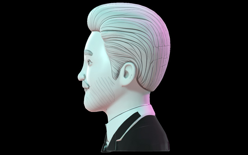 Modello 3D di busto di gentiluomo moderno - Caratteristiche Immagine 7