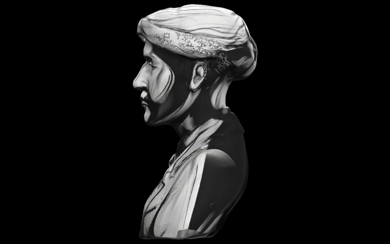 Model 3D popiersia myśliciela w turbanie - Obraz funkcji 5