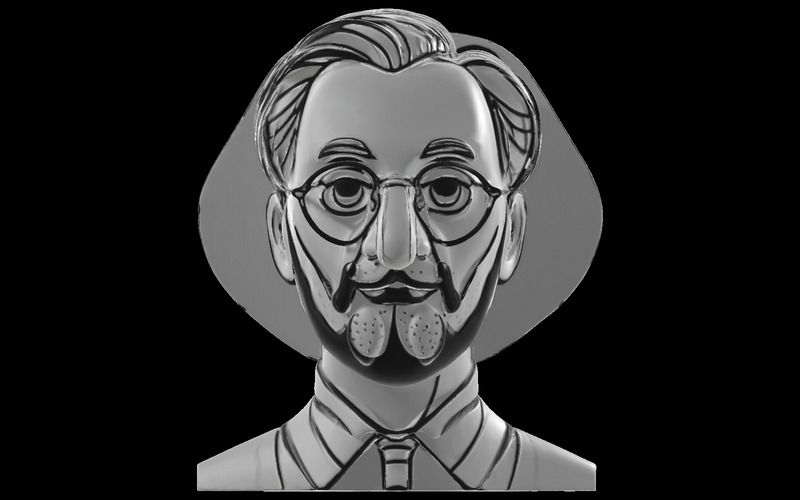 Vänliga glasögon byst gratis 3D-modell - Features Image 3