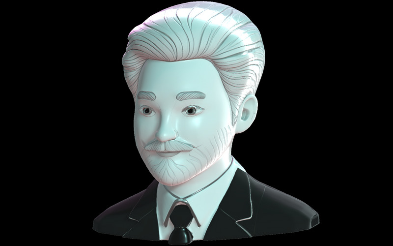 Modello 3D di busto di gentiluomo moderno - Caratteristiche Immagine 1