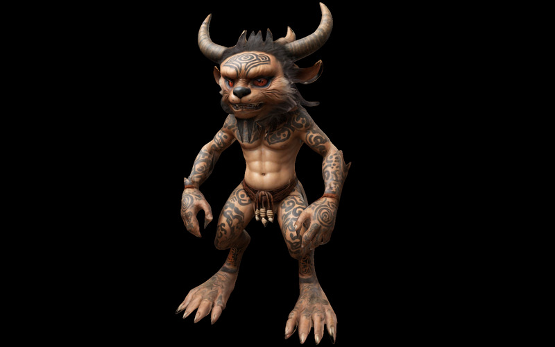 Tribù mitica dei Minotauri: Collezione di creature cornute fantasy, modello 3D - Caratteristiche Immagine 24