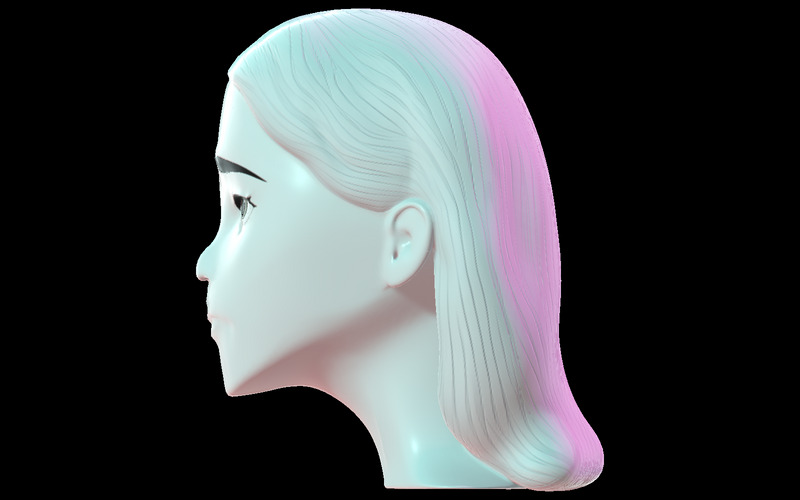 Modello 3D di busto viso stilizzato sereno - Caratteristiche Immagine 5