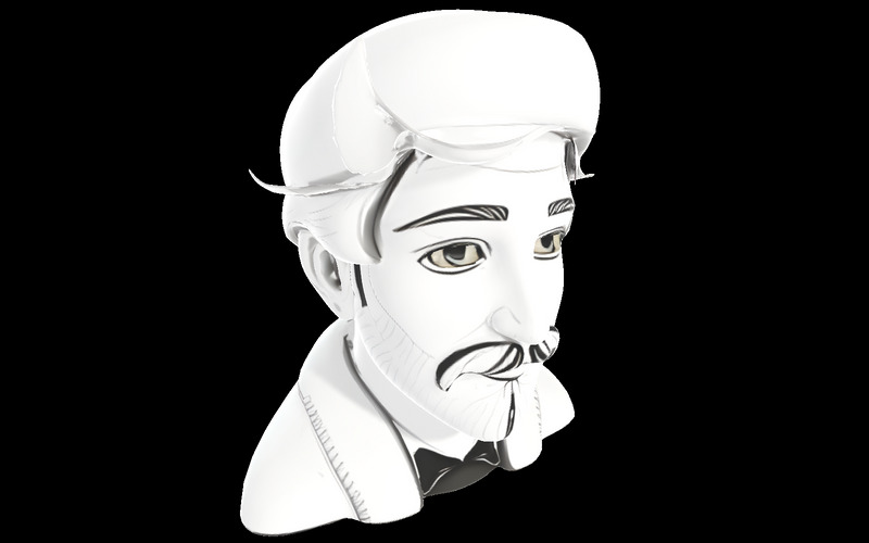 Model popiersia Dapper Gentleman w 3D - Obraz funkcji 3