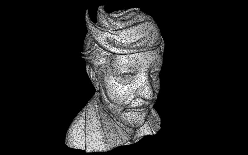Friendly Swoop Gentleman Bust Free 3D Print Model - Features Image 2
