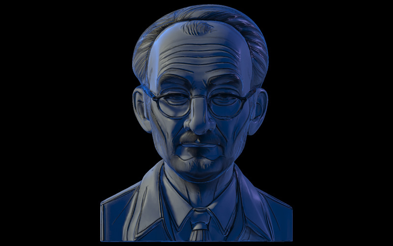 Reflekterande Scholar byst gratis 3D-modell - Features Image 3
