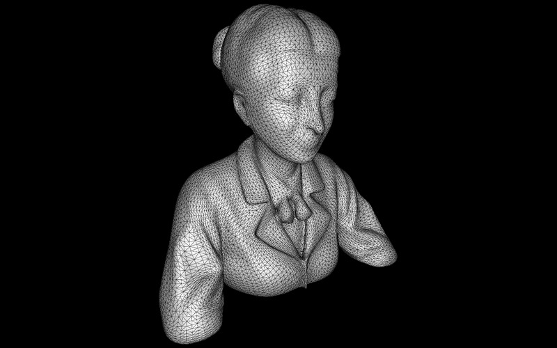 Popiersie portretowej kobiety pełnej wdzięku, model 3D do druku - Obraz funkcji 2