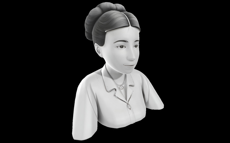 Biust Tradycyjna Elegancja - Rzeźba Kobieca Model 3D - Obraz funkcji 3