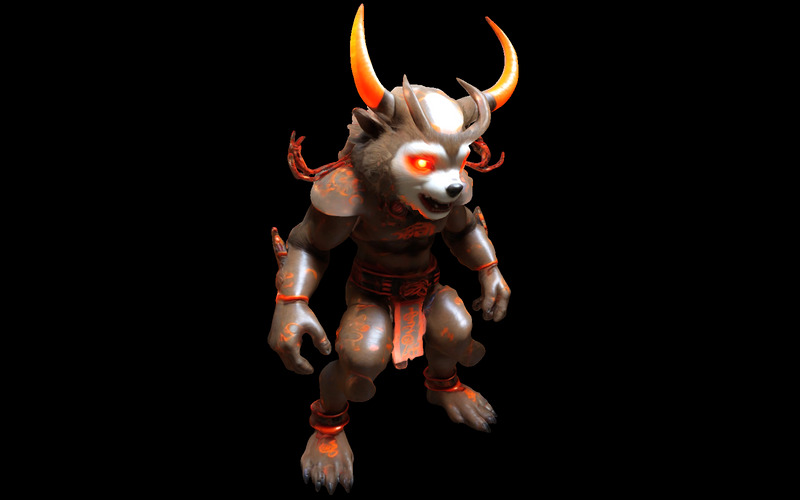 Guardiani cornuti mistici - Pacchetto modello 3D di creature fantasy - Caratteristiche Immagine 2