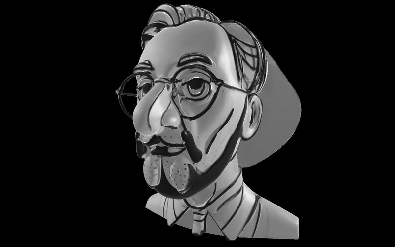 Vänliga glasögon byst gratis 3D-modell - Features Image 7