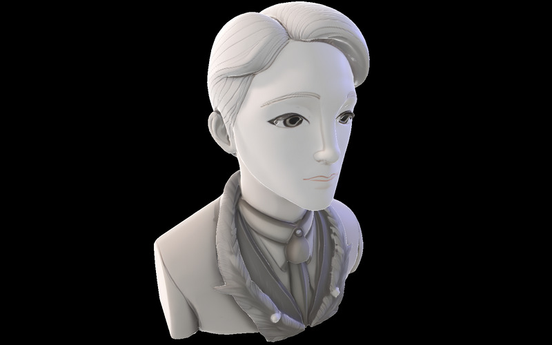 Refined Gentleman Bust 3D Model - Features Image 1