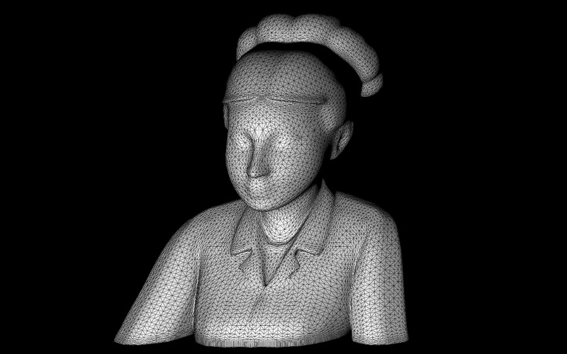Biust Tradycyjna Elegancja - Rzeźba Kobieca Model 3D - Obraz funkcji 2