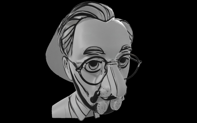 Vänliga glasögon byst gratis 3D-modell - Features Image 1