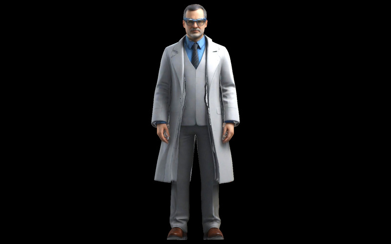 Profesjonalny model postaci w fartuchu laboratoryjnym do druku 3D - Obraz funkcji 5