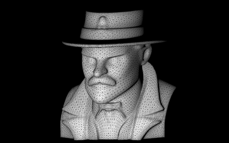 Cyberpunk Gentleman Bust Model 3D - Obraz funkcji 8