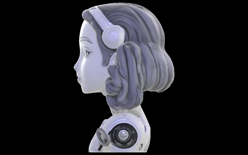 Female Android Bust 3D Model - Features Image 7