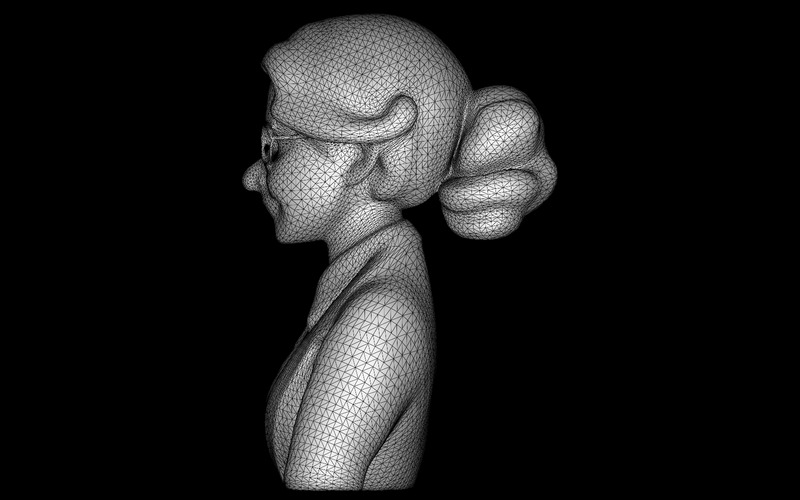 Gentle Grandma Bust 3D Model - Features Image 6