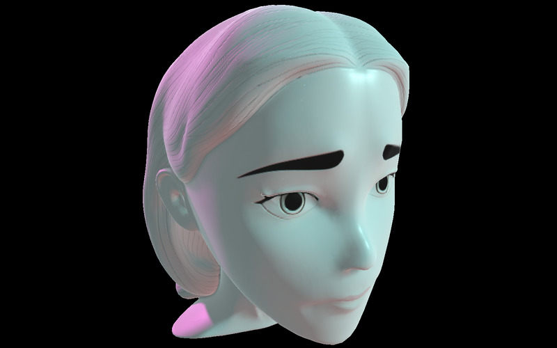 Modello 3D di busto viso stilizzato sereno - Caratteristiche Immagine 1