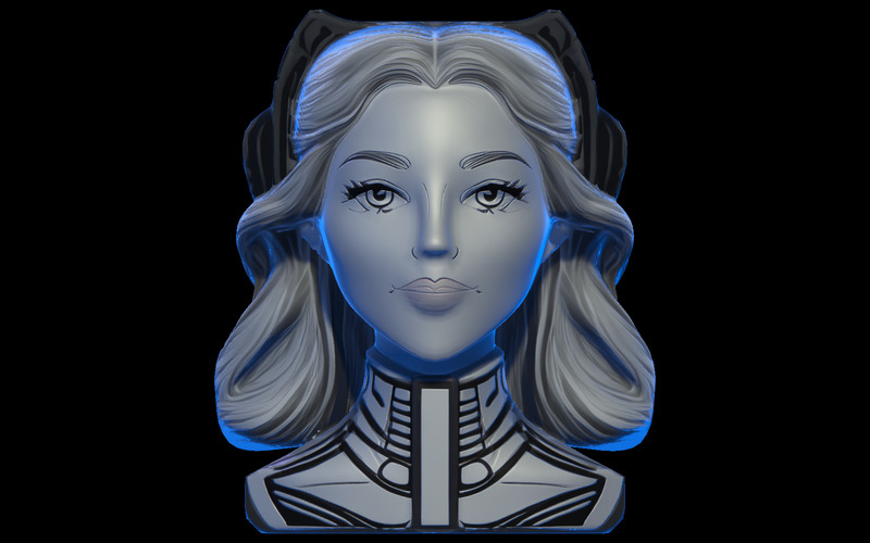 Futuristic Regal Bust 3D Model - Features Image 3
