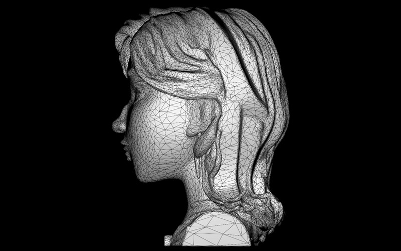 Stilize Kadın Büstü - Metalik Heykel 3D Model - Features Image 8