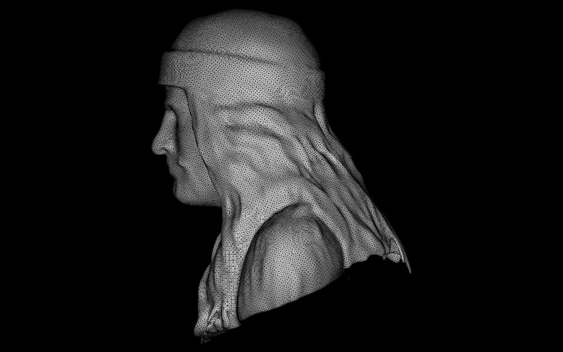 Modello 3D di busto di figura vestita serena - Caratteristiche Immagine 6