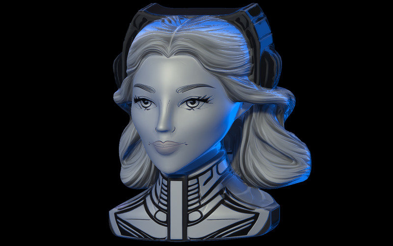 Futuristic Regal Bust 3D Model - Features Image 7